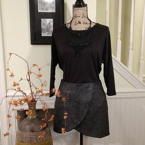 Zara | EUC Silver and Black Mini Skirt